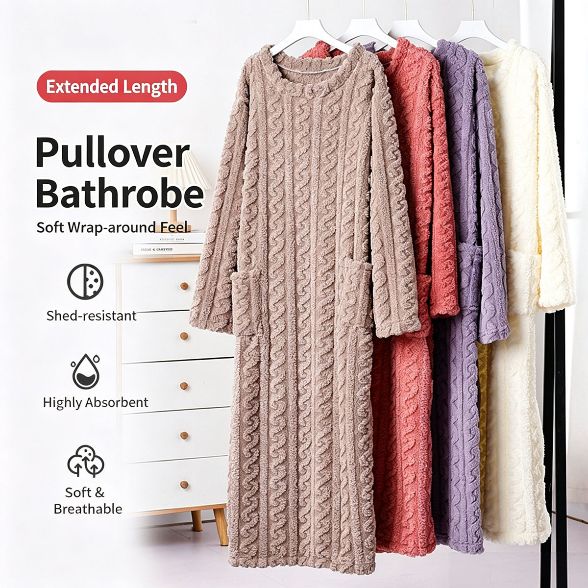 Winter Clothing Clearance - Зимняя ночная рубашка из кораллового велюра,