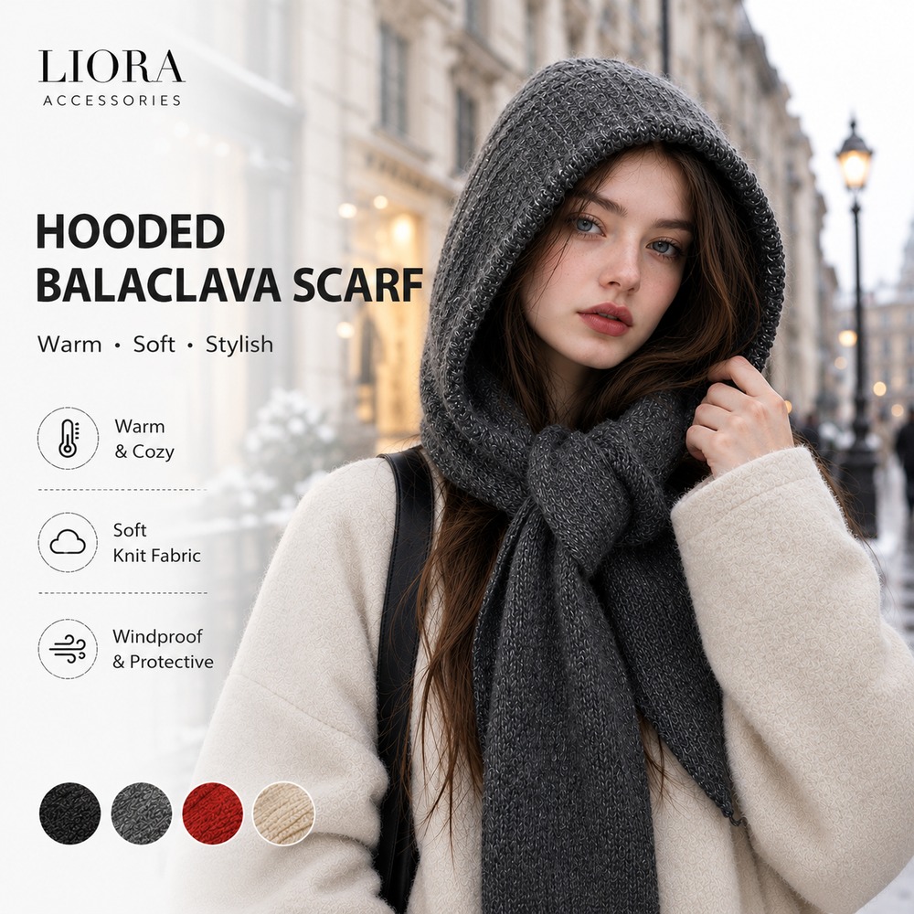 Вязаный шарф с капюшоном для ж – обзор и цена Wool Balaclava Knit